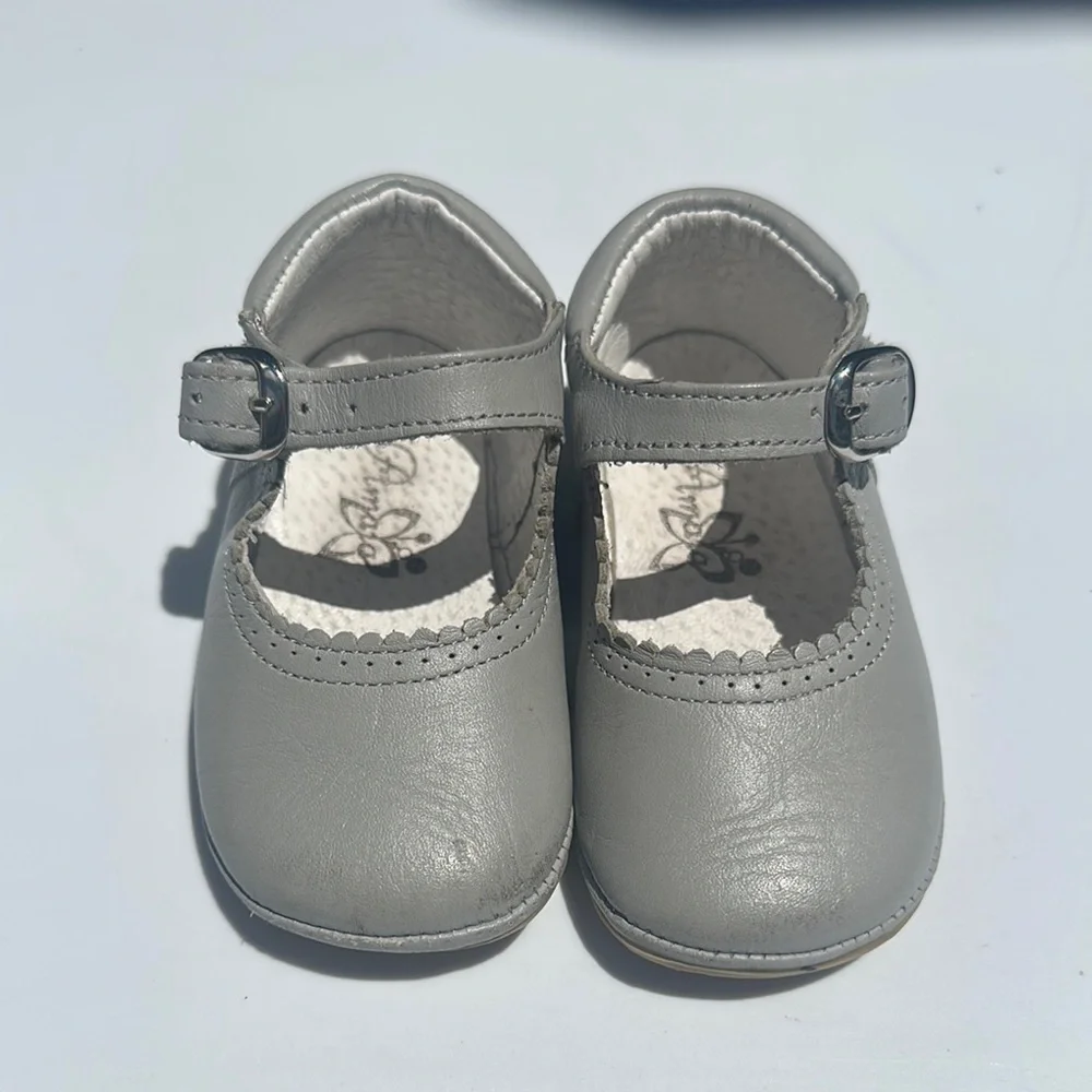 Gray Kids Mary Jane Shoes